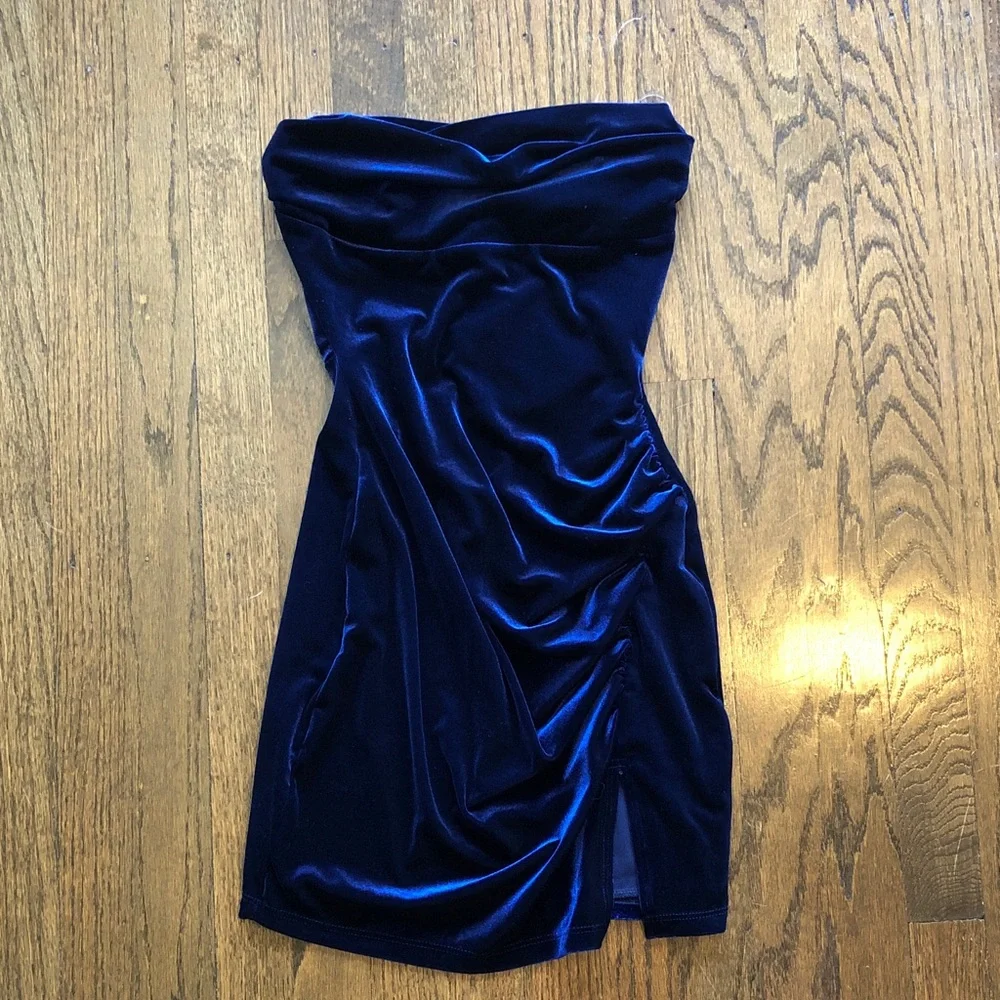 Windsor Navy Starry Mood Velvet Stretch Mini Dress